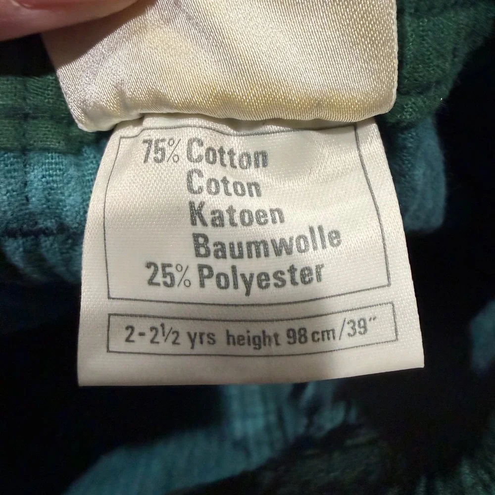 Laura Ashley Corduroy Pants Toddler 2-2.5Y Teal Green Excellent Vintage France